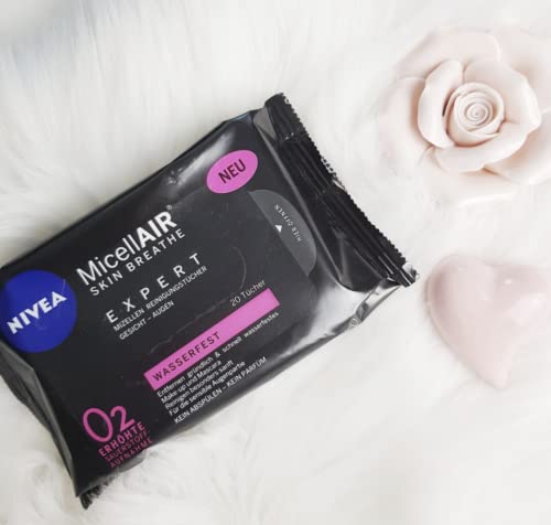 Nivea Micellair Expert Waterproof Make-Up Remover Wipes For Face And Eyes For Sensitive Skin / 20 Wipes #TOP3