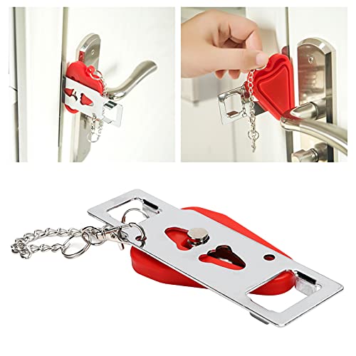 Yosoo Trava de porta de viagem portátil anti-roubo trava de segurança para segurança adicional hotel