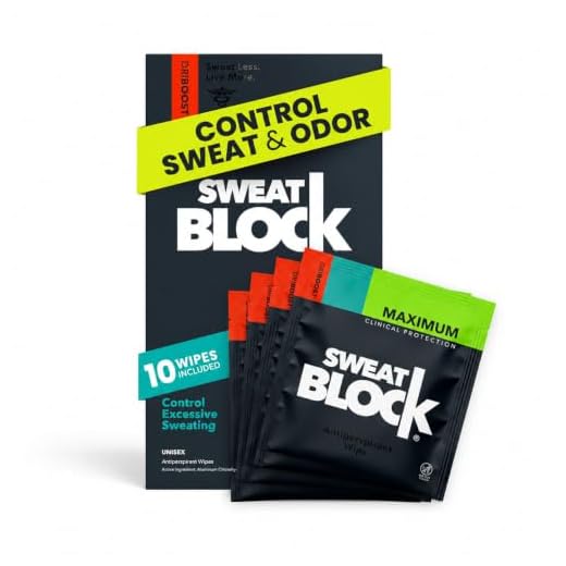 SweatBlock Clinical Strength DRIBOOST Antiperspirant Wipes - Treat Hyperhidrosis & Excessive Sweating for Men, Women, and Teens - 7 Days of Protection Per Wipe - Dermatologist Tested, Unscented,10 ct.