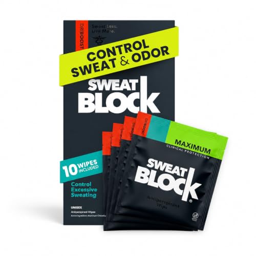 Image of SweatBlock Maximum Clinical Strength Antiperspirant Wipes, Original 10 Ct