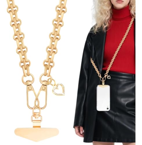 Image of Yiflin Metal Phone Wrist Strap Lanyard,Anti-Theft Phone Charm for Women,with Tether Tab