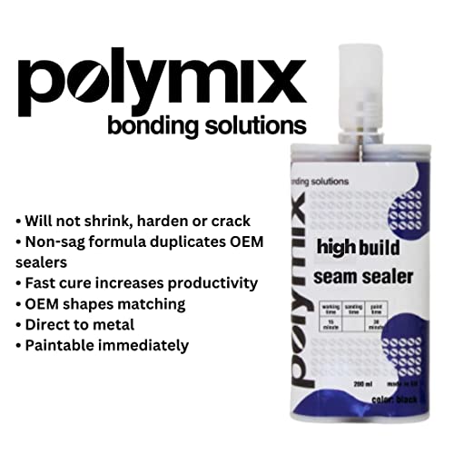 Image of Polymix High Build Seam Sealer 200ml Cartridge & Two Application Mixing Nozzles (Beige)