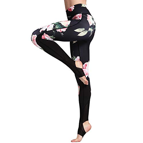 Witkey Yoga Pants Printed Women Leggings High Waist Power Flex Tummy Control Over The Heel Yoga Pants