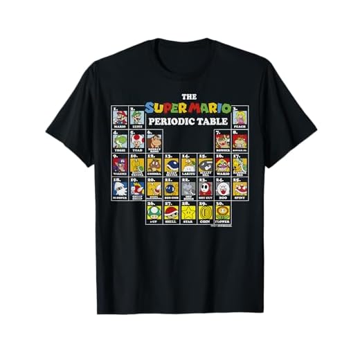 Super Mario Periodic Table Of Characters Graphic T-Shirt