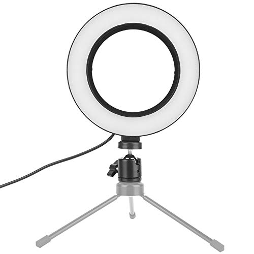 6" Selfie LED Ring Light, USB Interface with Tripod Stand 3 Light Modes & 10 Brightness Level for Makeup Live Stream and YouTube Video Production ABS Material, Ring LED Lamp