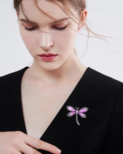 Image of Dragonfly Resin Brooch Lapel Pins for Women Girls Cute Elegant Animals Brooches for Dresses Suit Hat Bag Fashion Trendy Jewelry Ceremony Banquet Decoration