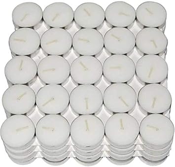 Amazon Brand - Gifts by AGNO Tealight Branded Diwali Diya White Tea Light Candles Pack of 100 PCS 3.5 to 4 Hours Long Burning Tealights 100 Tea Lights White Colour