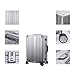 TRAVELKING All Aluminum Carry On Luggage Zipperless Hard Shell Luggage Case with TSA Lock Spinner Alloy Metal Suitcase (Silver, 20