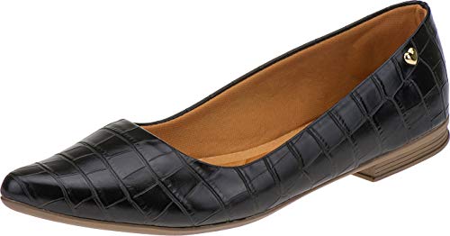 Sapatilha Lumiss Bico Fino (37, Croco preto)