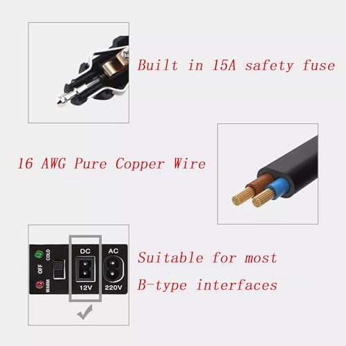 Image of 12V /24V DC Power Cord Cigarette Lighter Plug for Car Refrigerator Portable Car Refrigerator Fridge (10FT)