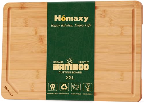Planches à découper en bambou 2XL 50x35cm avec rainure | Homaxy - 2
