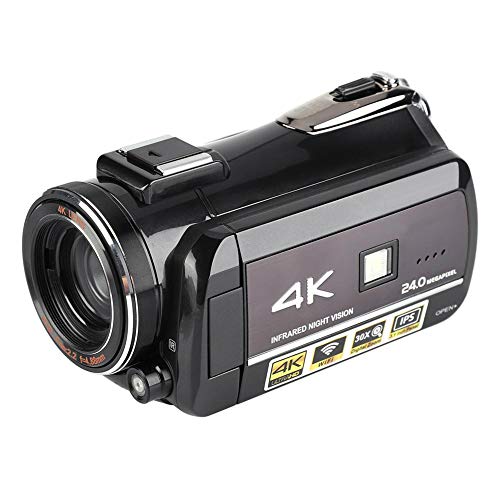 Videocamera DV WiFi 4K/1080P Con Touch Screen IPS 3.1", Zoom 30X, Telecomando E Visione Notturna IR, Obiettivo Grandangolare Incluso