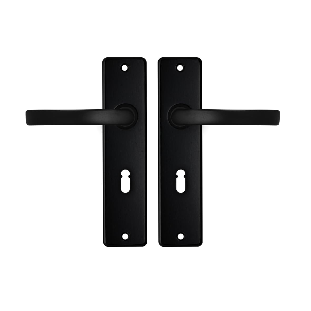 Poignée de porte avec bouclier AXA Edge Basic noir SL55 avec trou de serrure