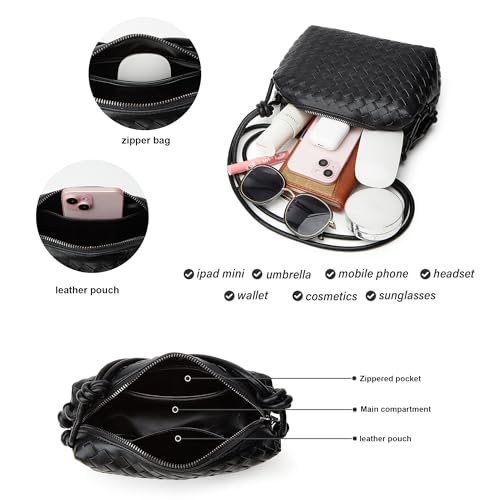 Woven Crossbody Bags for Women: Vegan Leather Handbag - Handwoven Small Purse - Trendy Shoulder Bag3