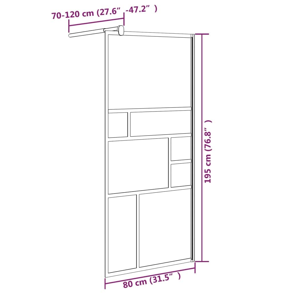 Mangloder - Parete doccia per cabina doccia, 80 x 195 cm, in vetro ESG, bianco, con profilo a parete regolabile e asta di supporto, paraspruzzi, parete in vetro, guarnizioni, montaggio