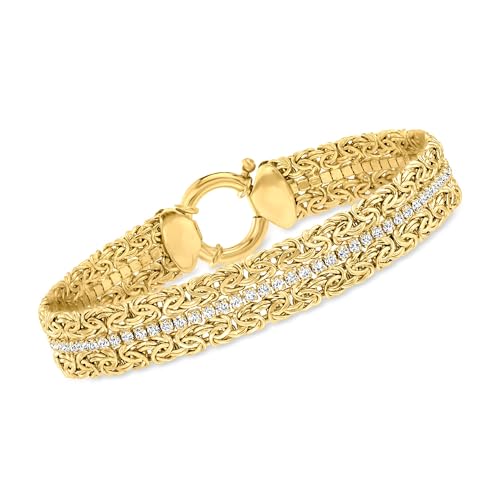 Ross-Simons 3.00 ct. t.w. CZ Byzantine Bracelet in 18kt Gold Over Sterling
