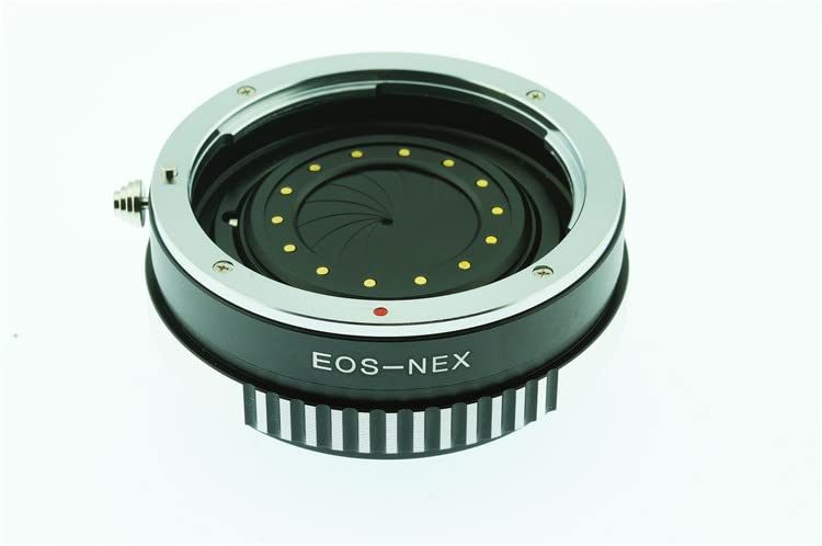 Adaptateur EF-NEX aperture réglable avec bague objectif Canon EF et Sony Alpha 7 NEX