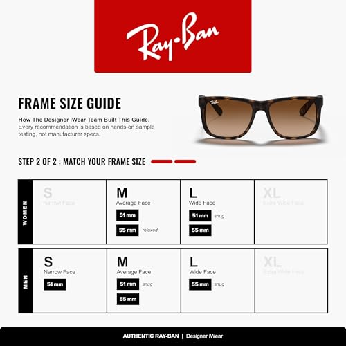 Image of Ray-Ban RB4165 Justin Classic Square Sunglasses for Men for Women