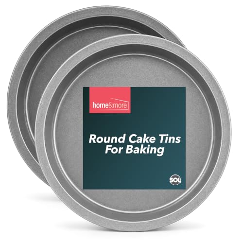 SOL 2pk Round Cake Tins for Baking - Stainless Steel - 8 Inch Cake Tin