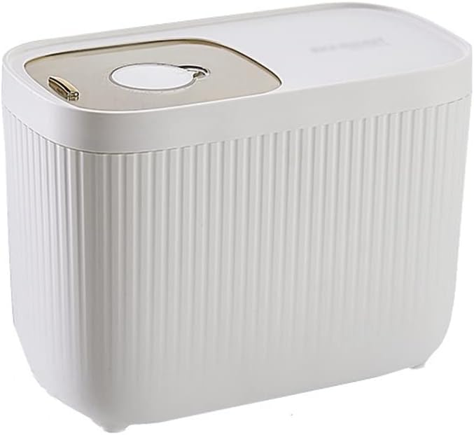 10/15 KG Rice Bucket Grains Jars for Bulk Cereals Storage Box Food Container Spice Organizer Home Kitchen Utensils (White 20.5 * 38.7 * 28.5cm) (White 20.5 * 38.7 * 28.5cm)