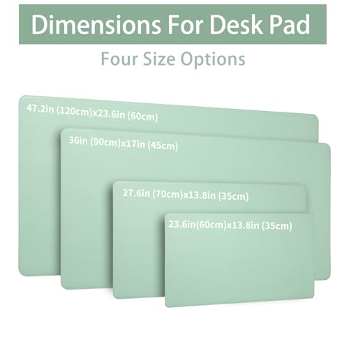 Image of AROPANA Anti-Slip Extended Mouse Pad, PU Vegan Leather Desk Mat, Computer Desk Table Protector Pad with Non-Slip Suede Base for Keyboard, Desktop, Laptop, Office (120x60CM, Turquoise)