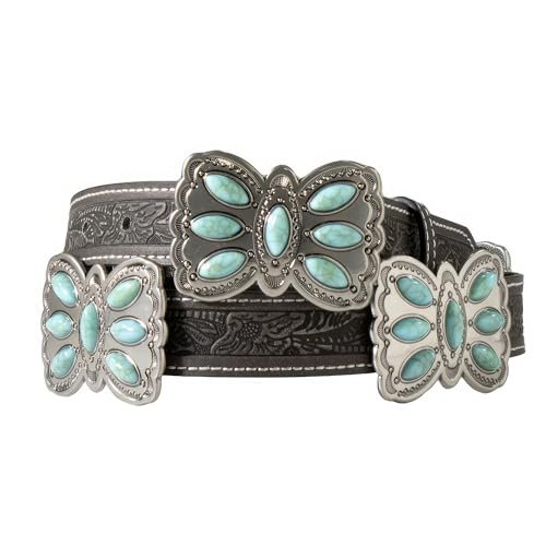 Western Belt Womens Butterfly Conchos Black D140007301