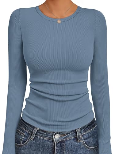 Women's Long Sleeve Ribbed Fitted Shirt (Various) - image 1