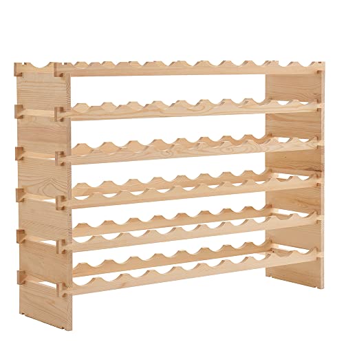 Drumm Rangement Bouteille, Casier à Bouteilles pour 60 Bouteilles,Range Bouteille Vin,Étagère à Bouteille en Bois,Porte-Bouteilles pour Cave, Bar