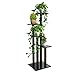 Produktbild Metall Pflanzenständer Blumentöpfe Stander 4 Schicht Blumentopf Rack Regal Halten Pflanzentablett Schwarz Lagerregal für Wohnzimmer Garten Balkon