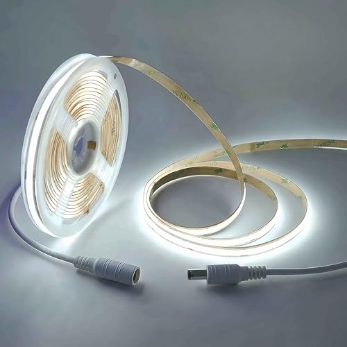 LED Strip Lights 24V COB LED Daylight White 6000K Super Bright LED16.4ft Dotless High Density 14W/m...