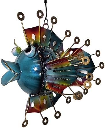 Angel Unique Metal Candle Holder Blow Fish Hanging Art