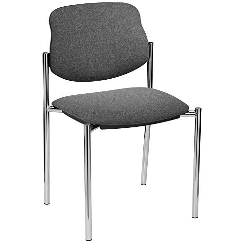 Silla de visita NOWY Styl C-38 gris y cromado pack de 4 unidades para salas de espera