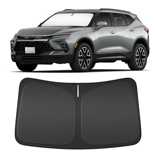 Windshield Sun Shade for Che-vrolet Chevy Blazer 2019-2024 Compatible Accessories Double Layers Design Foldable Sunblocker Protects from Sun Rays & Heat Damage Keep Your Car Cooler