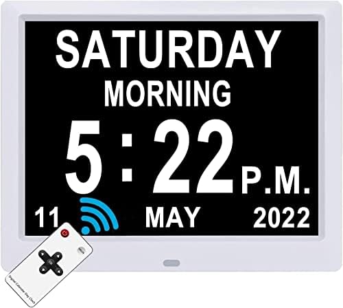 Aowasi Remote Control 9 Inch Digital Day Clock Non-Abbreviations Day and Date Dementia Vision Impaired Calendar Clocks Perfect for Seniors Elderly