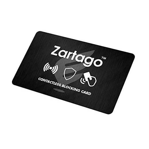 Zartago RFID Blocker Card | Proteccion RFID para Tarjetas de crédito y Pasaporte | Tarjeta Anti RFID Bloqueo antirrobo para Cartera o Billetera (Single)
