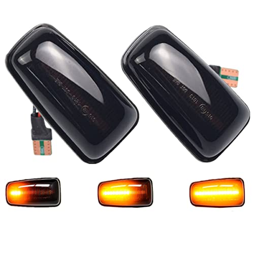 LEDFEWAG 2 pièces LED Feux de jour Clignotant Latéraux Dynamique Ambre Compatibile pour Peugeot 306 106 406 806 Compatibile pour Citroen XM ZX Break Xsara Xantia (Black) Cover