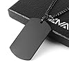 HZMAN Mens High Polishing Stainless Steel Dog Tag Pendant Necklace 22+2 Inch Link Chain (Black) #4