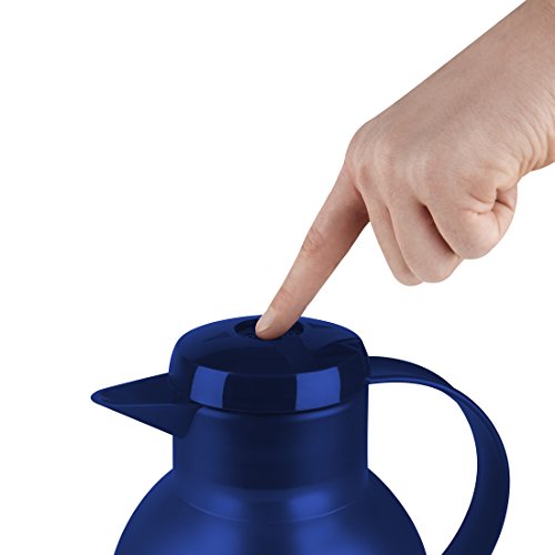 Emsa Samba 504231 thermoskan, 1 liter, Quick Press-sluiting, 12 uur warm, 24 uur koud) blauw doorschijnend - Image 6