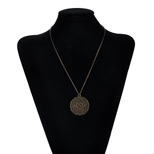 LUREME® Inspired by Pirates of The Caribbean Movies Cursed Aztec Coin Medallion Necklace Skull Necklace(01003817)2