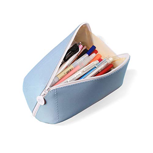 Preisvergleich Produktbild federmäppchen groß, Ledermäppchen, mäppchen unisex stiftemappe, federtasche, federmäppchen, mäppchen (Blau)