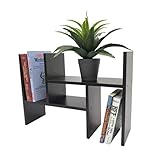 FixtureDisplays® Office Desktop Bookshelf Adjustable Wood Display Shelf Desktop Organizer Office Storage Rack Countertop Bookcase Office Supplies Desk Organizer 10119NEW-NF