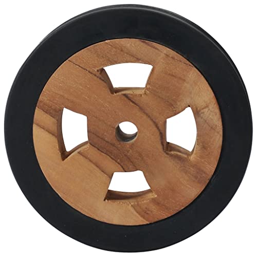 SKM Sunlounger Spare Wheels 2 pcs Solid Teak Wood