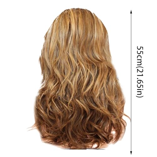 Perruque synthétique blonde thermo-résistante ondulée pour un coiffage sûr