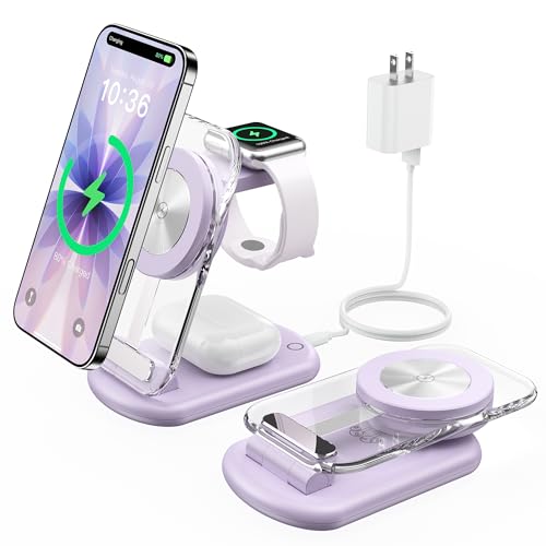 3-in-1 Foldable MagSafe Charging Station with Night Light