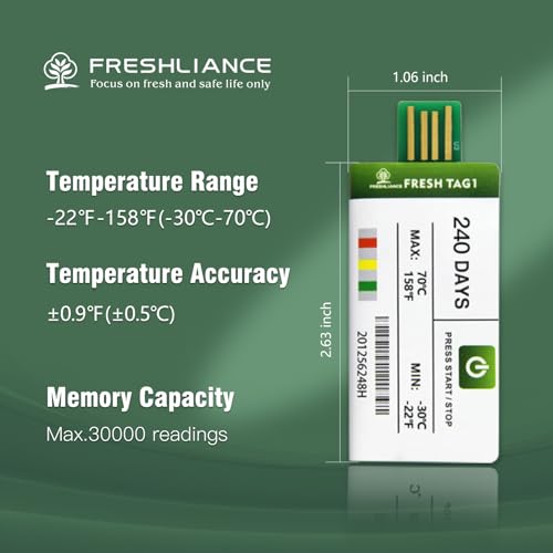 FRESHLIANCE Focus on fresh and safe life only Freshliance 10Pack Temperature Data Logger Usb Descart