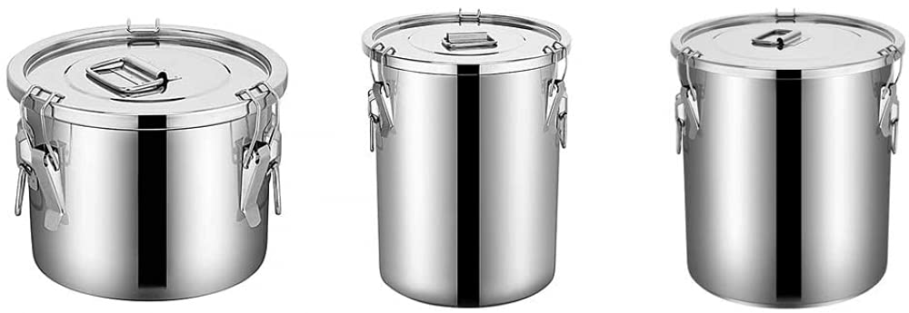 Recipiente Hermético De Acero Inoxidable Para Cereales, Recipiente Para Almacenamiento De Granos De Cocina,Balde De Arroz Para El Hogar,Tanque De Almacenamiento De Harina,Tanque De Granos Varios-6L