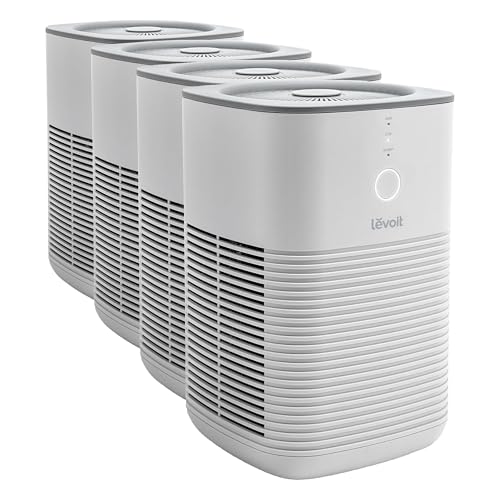 Image of LEVOIT Air Purifier for Home Bedroom,AHAM Verifide,Freshens Small Room with Aroma Pad,For Smoke,Pollen,Pet Dander,Odor,Dust,Office,Desktop,White,(Pack of 4)
