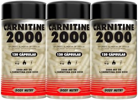 Kit 3x L-Carnitina 2000mg Por Dose Ultra Concentrado Puro Pote 12...