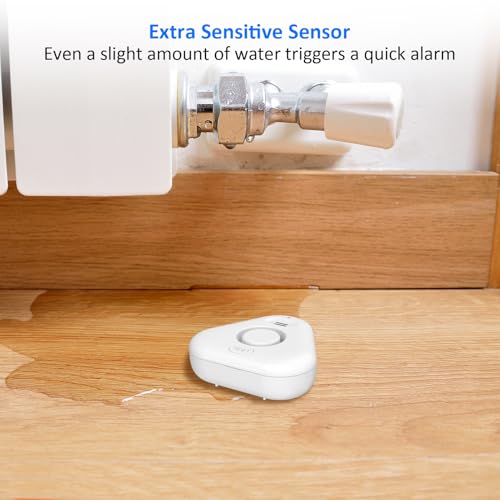 Water Sensor Alarm Leak Detector: 120db Water Leak Detector, Water Sensor Alarm for Home Basement Floor, Flood Leakage Drip Water Detection Alert Devices