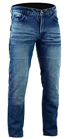 Bikers Gear Australia Unisex Kj0018-36r Kevlar Line Classic Stone Wash Denim Jeansy motocyklowe Ochrona CE, Stone Wash Denim, 36R L 43 W 18 UK